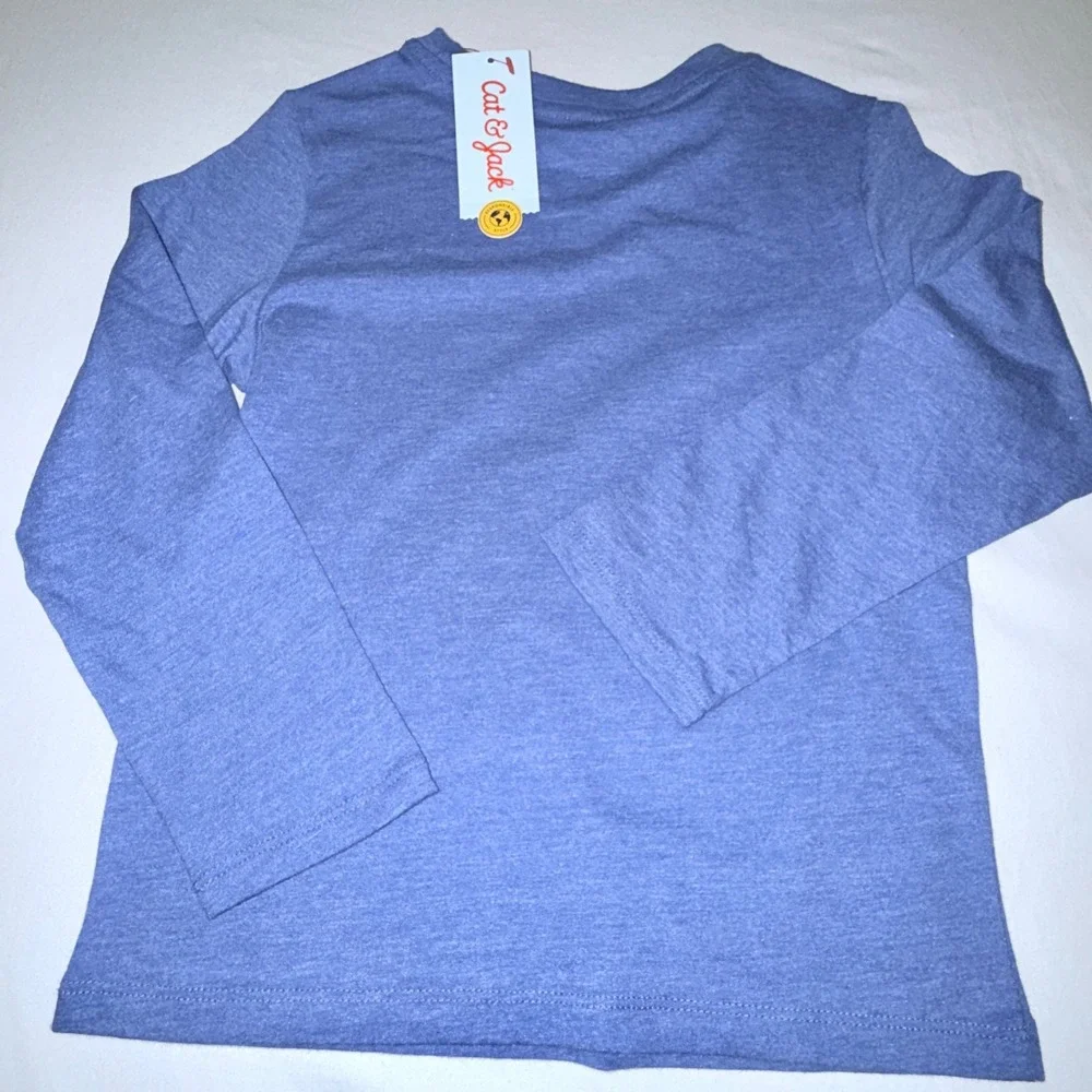 Cat & Jack Graphic Tee 2-Pk Bundle Kids XS 4/5 Blue Green NEW Cowboy Basketball